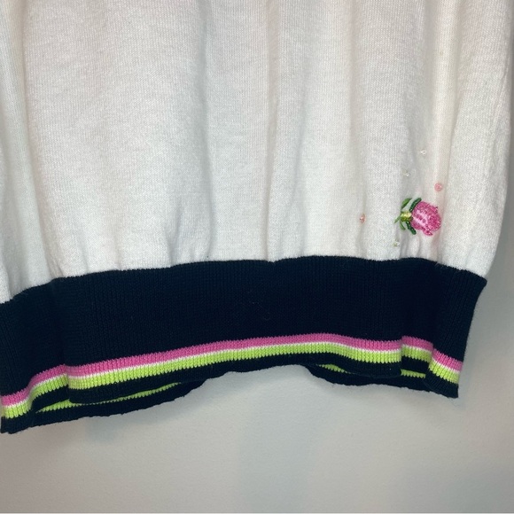 Berek White Cardigan with Pink Floral Embroidery - Picture 5 of 7